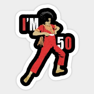 i'm 50 sally omalley vintage illustration Sticker